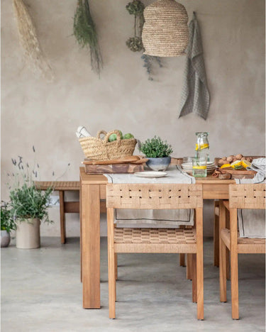Silla CORA de teca reciclada y cuerda de papel 52 × 56 × 77 cm — detalle 6
