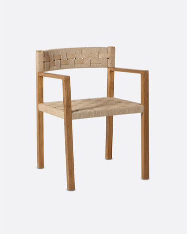 Silla CORA de teca reciclada y cuerda de papel 52 × 56 × 77 cm — detalle 7