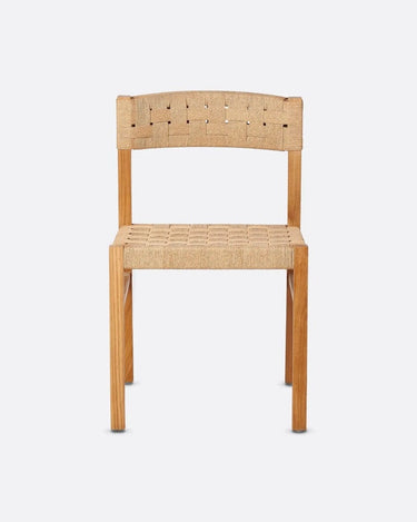 Silla de comedor CORA de teca y cuerda de papel — detalle 2