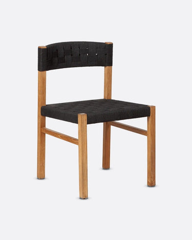 Silla de comedor CORA de teca y cuerda de papel — detalle 6