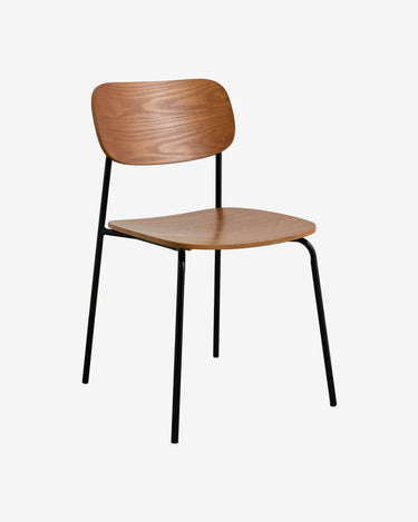 Silla de comedor de madera natural apilable Nordal