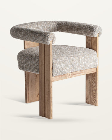 Silla de poliéster gris jaspeado roble de Vical