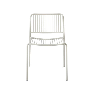 Vista posterior de la silla de exterior beige gris