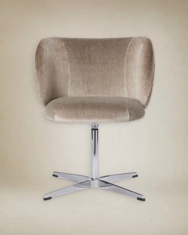 Silla giratoria de terciopelo devoré gris