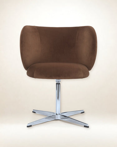 Silla giratoria Rico de terciopelo marrón