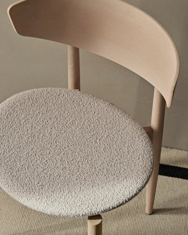 Silla Herman de haya blanca y bouclé