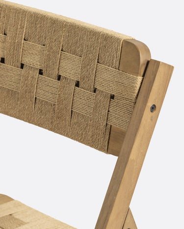 Silla plegable CORA de teca y cuerda 50 × 58 × 84 cm — detalle 3