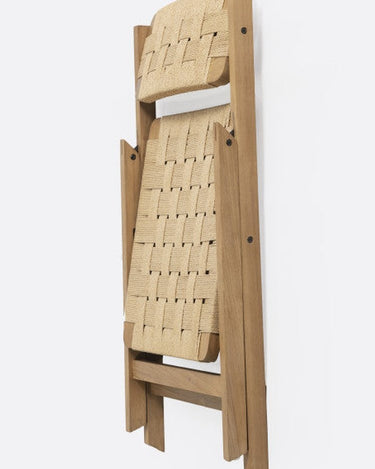 Silla plegable CORA de teca y cuerda 50 × 58 × 84 cm — detalle 4