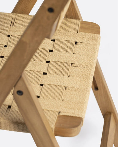 Silla plegable CORA de teca y cuerda 50 × 58 × 84 cm — detalle 6