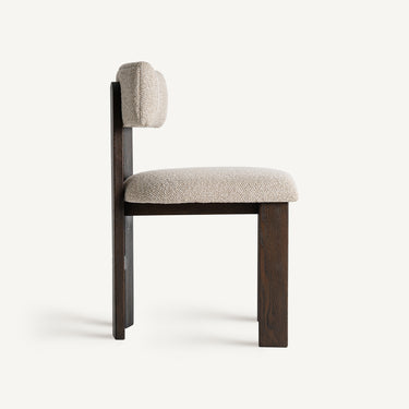 Silla tapizada en poliéster beige y fresno negro de Vical, imagen 3