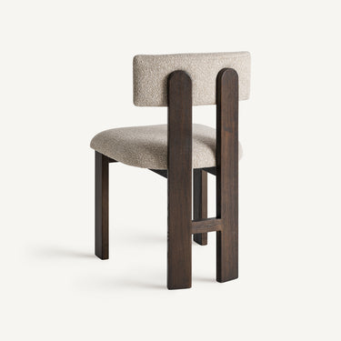 Silla tapizada en poliéster beige y fresno negro de Vical, imagen 4