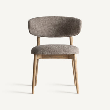 Silla tapizada en topo con madera de arce marrón claro de Vical, imagen 2