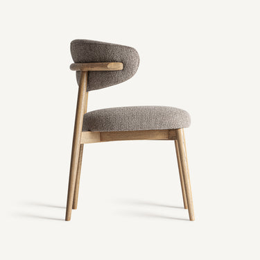 Silla tapizada en topo con madera de arce marrón claro de Vical, imagen 3
