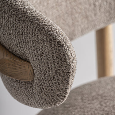 Silla tapizada en topo con madera de arce marrón claro de Vical, imagen 6