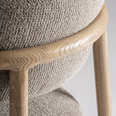 Silla tapizada en topo con madera de arce marrón claro de Vical, imagen 8