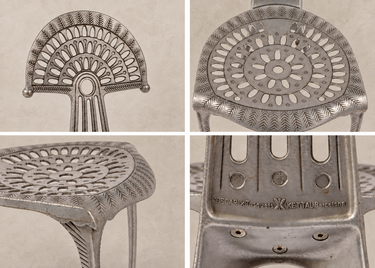 Detalles de la silla Urogallo: respaldo, asiento y marcas de Óscar Tusquets y Kettal