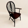 Silla Windsor antigua de madera con brazos