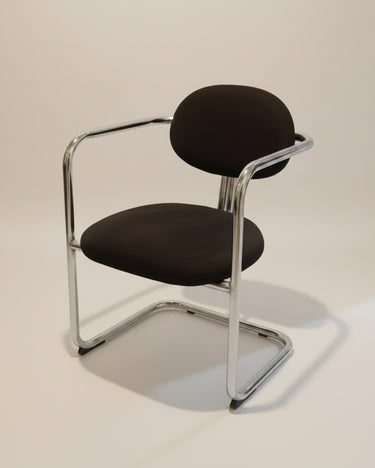 Sillas cantilever vintage estructura plateada