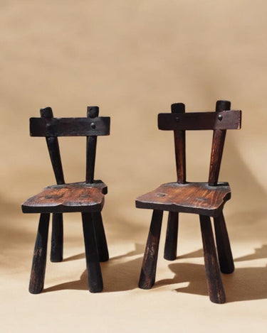 Rustic brutalist vintage chairs