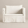 Sillón amplio de lino blanco de Tine K Home, vista frontal