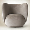 Sillón Lounge Rico de Terciopelo Desgastado color Arena