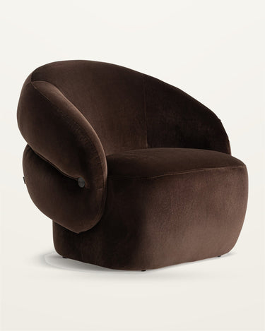 Sillón de terciopelo chocolate madera de pino de Vical