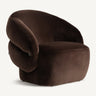 Sillón de terciopelo chocolate madera de pino de Vical