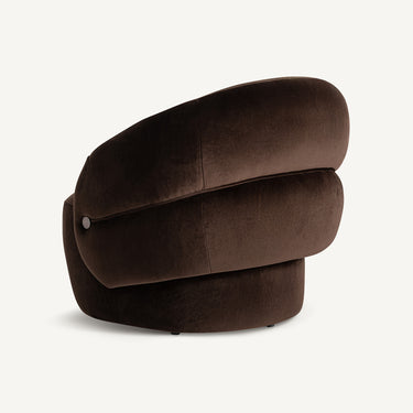 Sillón de terciopelo chocolate madera de pino de Vical, imagen 4