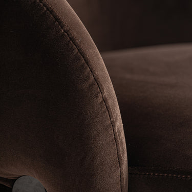 Sillón de terciopelo chocolate madera de pino de Vical, imagen 6