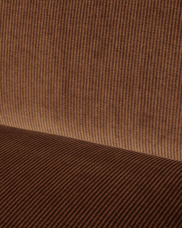 Sillón de terciopelo devoré rust con reposabrazos de roble, imagen 4