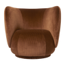 Sillón Rico de Terciopelo Devoré Óxido: Diseño Escultórico Moderno, Confort Excepcional