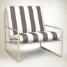 Sillón Unipersonal de Cashmere Rayado Chocolate para Decoración Moderna