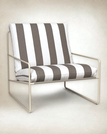 Sillón Unipersonal de Cashmere Rayado Chocolate para Decoración Moderna