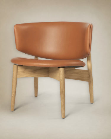 Sillón Herman de roble y cuero coñac · imagen 3