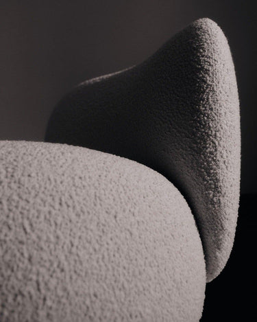 Textura del tejido de Sillón lounge compacto de bouclé blanco roto