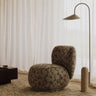 Sillón lounge compacto de chenilla topo de