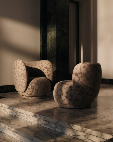 Detalle del tapizado de Sillón lounge compacto de chenilla topo