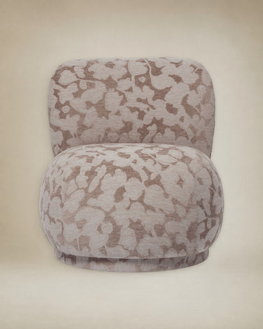 Sillón lounge compacto de chenilla topo
