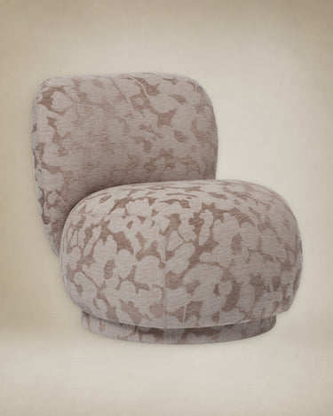Asiento y respaldo de Sillón lounge compacto de chenilla topo