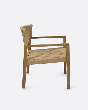 Sillón lounge CORA de teca y cuerda 68 × 65 × 73 cm — detalle 2