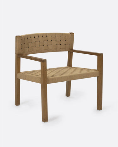 Sillón lounge CORA de teca y cuerda 68 × 65 × 73 cm — detalle 4