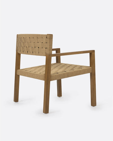 Sillón lounge CORA de teca y cuerda 68 × 65 × 73 cm — detalle 6