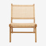 Silla lounge de polyrattan natural para exterior Nordal