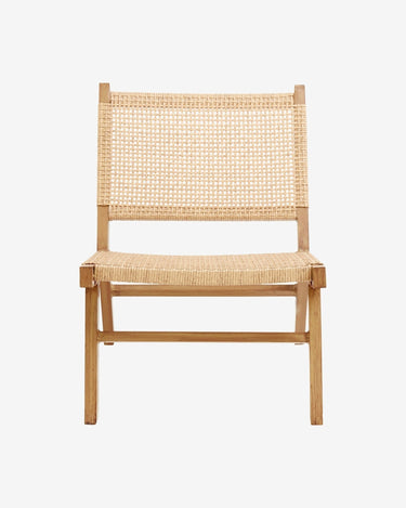 Silla lounge de polyrattan natural para exterior Nordal