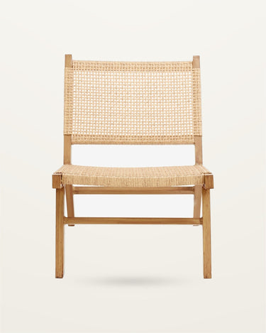 Silla lounge de polyrattan natural para exterior Nordal