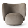 Sillón Lounge Rico de Terciopelo Desgastado color Arena