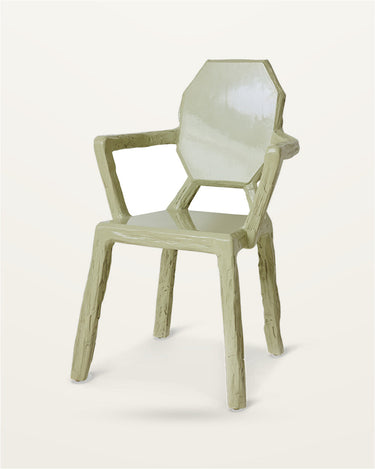 Sillón Medallón de Madera de Sungkai Verde Agua 74 x 64 x 97 cm