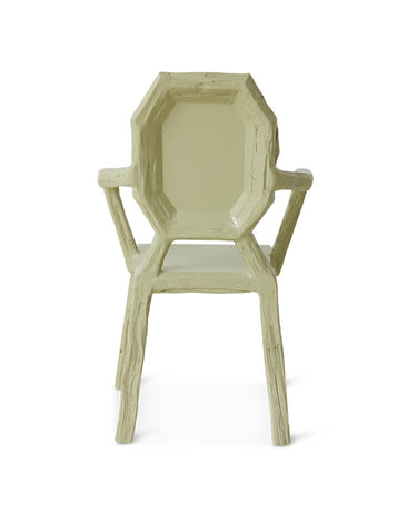 Sillón Medallón de Madera de Sungkai Verde Agua 74 x 64 x 97 cm, vista frontal del sillón verde agua sobre fondo blanco