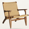 Sillón de olmo marrón con asiento de cuerda de Kodu Home Design