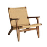 Sillón de olmo marrón con asiento de cuerda de Kodu Home Design